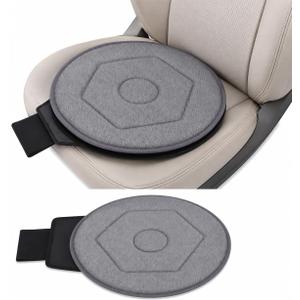 360 Degree Swivel Seat Cushion for Car, Dark Gray Rotating Chair Pad, 43.00X38.00X1.00CM