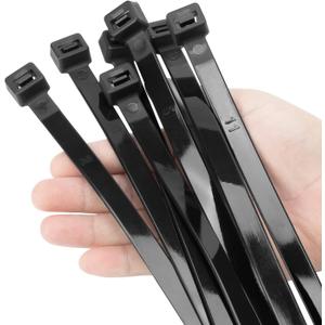 XINGO 12 inch Black Zip Ties Heavy Duty 100 PCS, 200 LBS Ultra Strong Plastic Wire Ties, Large Cable Ties Extra Long Tie Wraps, Indoor and Outdoor UV Resistant