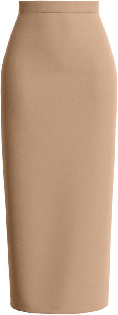 Verdusa Women's High Waist Long Pencil Skirt Work Slim Bodycon Skirts Party Club Night Out (L)