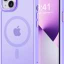 Thomo Strong Magnetic for iPhone 13 Case & iPhone 14 Case [Compatible with Magsafe] Translucent Matte Slim Shockproof Women Girl Anti-Fingerprint Protective Case for iPhone 14/13 6.1", Lilac Purple