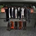 Zento Deals 2 Pack of Heavy Duty Expandable Clothes Bars Car Hangers Rod- Convenient Classic Black Combines with Strong Metal and Rubber Grips and Rings