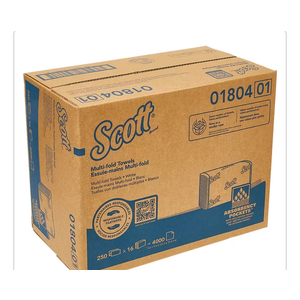 Scott® Folded Paper Towel 9.2X9.4 IN White Multifold 250 Sheets/Pack 16 Packs/Case 4000 Sheets/Case