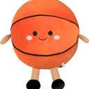 Ryttir 11 Inch Big Creative 3D Simulation Basketball Pillow,Fluffy Cars Pillow Basketballs Toy Outdoor Cushions for Ball Owners,Cuddle Companion for Age 0+(Birthday Gender Neutral Gift)