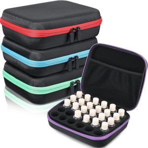 Cunno 4 Pcs Essential Oils Storage Bag, 30 Bottles EVA Essential Oils Carrying Case Liquid Organizer Boxes Carrying Travel Case with Foam Insert and Handle Holds 5-15 ml