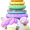 Move2Play, Stacking Toy | Includes 7 Unique Rings | Montessori Development | Baby Gift for 1 Year Old Boys & Girls | Ages 0-6+, 9, 10, 12, 18+ Months | Unicorn Stacker