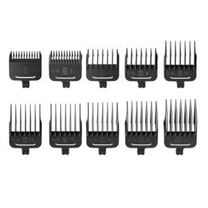 Oneisall 676 10Pcs Attachment Guide Comb Guards, Only Fits Dog Clippers-ASIN: B09QFRN3D5 (Model: RFC-676), 1.5mm/3/mm/4.5mm/6mm/10mm/13mm/16mm/19mm/22mm/25mm Cut Length, Black