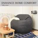 YuppieLife Big Durable Bean Bag Cover for Adults(Just Cover,No Filler) 4Ft Machine Washable Large Size Sofa Cover (Dark Grey)
