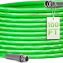 Garden Hose 100 FT, Flexible Rubber Hybrid Water Hose 5/8 Inch, Food-Grade Inner Layer, Kink-Resistant, Lightweight Outdoor Hose for Large Yard