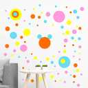 254 Pcs Self-Adhesive Colorful Dots Wall Stickers - 12 Sheets Removable Waterproof Vinyl Dot Decals for Kids Room, Nursery, Playroom, Home, Office, Studio Decor (Style C), Only One Color 