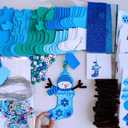 Winlyn 24 Sets Winter Decorations DIY Snowman Stocking Ornaments Christmas Craft Kits Foam Stocking with Festive Snowman Snowflake Foam Stickers for Kids Holiday Classroom Activities Party Favors