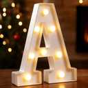DyingSwan Small Led Marquee Letters, Light Up Letters, 8.58 Inch Led Letter Lights, Battery Powered Lighted Sign for Table, Party, Birthday, Christmas Decor (Letter A)
