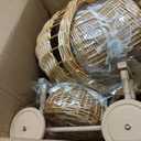 21.85-Inch Wicker Baby Carriage, 6-Piece Flower Basket Display Set
