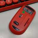 FOPETT Wireless Keyboard and Mouse Combo, 104 Keys Full-Sized 2.4 GHz Round Keycap Colorful Keyboards, USB Receiver Plug and Play, for Windows, Mac, PC, Laptop, Desktop (Black Red)