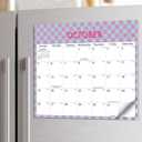 Aesthetic 2025-2026 Magnetic Calendar for Refrigerator, 21-Month Fridge Calendar Magnet from October 2025 to June 2027, Easy OrganizingCheckered