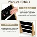3 Tier Necklace Display Stand, Wood Necklace Holder Organizer with Velvet, 72 Slot Tabletop Jewelry Stand Storage for Selling Bracelets Earring, Home Store Trade Show