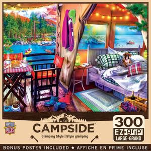 MasterPieces 300 Piece EZ Grip Jigsaw Puzzle - Glamping Style - 18"x24" - Jigsaw Puzzle with Vibrant Artwork and Durable Pieces - Fun Family Activity, Brain Challenge, and Educational Entertainment