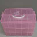 Sooyee Bead Organizer,3Tier Craft Organizers and Storage,Stackable Storage Containers with 30 Compartments Dividers for Washi Tape,Toy, Nail,Art Supplies, Fishing Tackle, Pink