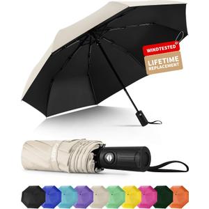 Seniny Windproof Travel Umbrella, Automatic Umbrellas for Rain, Portable & Compact Umbrellas for Backpack, Strong UV for Protection, Folding Small Sun Umbrella for Car, Walking