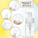 60 Pcs Mini Foam Pump Bottle Bulk 1 oz/ 30 ml Empty Travel Size Plastic Soap Foaming Bottles Small Clear Foaming Soap Dispenser Refillable Mousse Bottles for Lash Shampoo Portable Hand Sanitizer