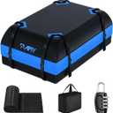 Car Rooftop Cargo Carrier Bag, 16 Cubic Feet Soft Roof Top Luggage Bag for All Vechicles with/Without Racks - with Waterproof Zip, Anti-Slip Mat, Door Hooks, Luggage Lock, Storage Bag