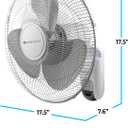 Comfort Zone 16-Inch Smart WiFi Wall Mount Fan, Oscillating 3-Speed Indoor Fan with App Control, Timer & Sleep Mode Quiet Adjustable Tilt, All-Metal Grille Space-Saving Cooling for Home or Office