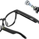 AI Smart Glasses with Camera, 8MP 4K HD Video & Photo Capture, Real-Time Translation, Recording Glasses with AI Assistant, Open-Ear Audio, Object Recognition, for Vlog, Outdoor & Hiking(Clear lens)