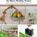 Waterproof Bird Bed with Adjustable Chain, Customizable Height Hanging Bird Hammock for Cage, Small Size Bird Nest with Durable Non-Collapsible Bottom, Bird Hut for Conures, Budgies (Khaki)