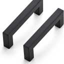 Ravinte 32 Pack 3-1/2 Inch Kitchen Square Cabinet Handles Matte Black Dresser Pulls Black Drawer Pulls Cabinet Hardware Kitchen Handles for Cupboard Drawers