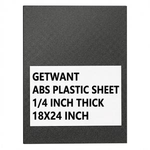 ABS Plastic Sheet 6mm (1/4") Thick 18x24 Inch, Black Rigid ABS Board for Heavy Duty DIY Industrial Vacuum Forming Use