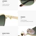 SOJOS Retro Oval Sunglasses for Women Men Polarized Trendy Narrow Shades UV400 Womens Mens Sun Glasses SJ1263 (Gold/Greyish-green)