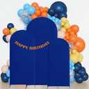 4ft,5ft,6ft Royal Blue Set of 3 Spandex Arch Backdrop Cover | Round Top,Double-Sided,Spandex Fitted Wedding Arch Covers for Party Wedding Birthday Ceremony Event Banquet Decoration.