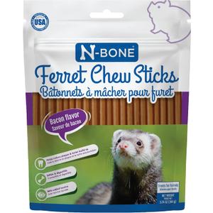 3 x N-Bone Ferret Chew Sticks Bacon Flavor, 3.74-oz Bag (EXP 08/26/27)