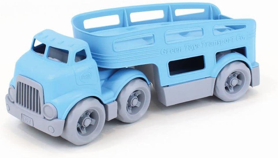 Green Toys Car Carrier, Blue - Pretend Play, Motor Skills, Kids Toy Vehicle. No BPA, phthalates, PVC. Dishwasher Safe, Recycled Plastic, Made in USA. (Standard)