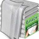 Stainless Steel Scrubber and Cleaning Rags - Non Scratch Wire Dishcloth for Washing Dishes, Steel Wool Scrubber and Dish Towels for Kitchen (6PCS)