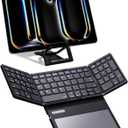 ZenRich Foldable Bluetooth Keyboard with [Stand Holder][Large Touchpad] [Numeric Keypad], Travel Pocket-Sized Keyboard for iPad Windows iOS Android Mac Laptop Tablet Smartphone, Black