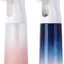 (2 Packs) Hair Spray Bottles, Continuous Water Mister Spray Bottle Empty for Hairstyling, Skin Care, Cleaning and Plant Spraying, 300ml/ 10 Oz (ORANGE+BLUE)