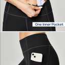 Heathyoga Leggings with Pockets for Women Tummy Control High Waisted Yoga Pants Women Compression Workout Leggings (Black)