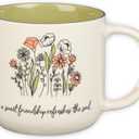 Christian Art Gifts Sage Green Floral Ceramic Coffee Mug  15 oz. Microwave and Dishwasher-safe Inspirational Scripture Coffee and Tea Mug for Friends with Bible Verse: Sweet Friendship Proverbs 27:9