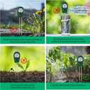 3 in 1 Soil Tester, Soil Fertility Test, Measure pH of Garden, Lawn Care, Potted, Horticultural Soil Moisture Meter Sensor, No Battery (Green)