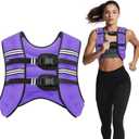 Weighted Vest, 6lb/8lb/12lb/16lb/20lb/30lb for Men, Women with Reflective Stripe, Weight Vests Adjustable for Workout, Strength Training, Running, Fitness, Muscle Building, Weight Loss clearance (Purple)