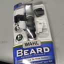 Wahl Groomsman Battery Operated Facial Hair Trimmer for Beard & Mustache Trimming Including Light Detailing and Body Grooming  Model 9906-717V (Silver)