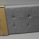 GLAXYFUR Oval Folding Storage Ottoman, Velvet Upholstered Foot Rest, 30 x 15 x 15 Inches Storage Bench for Bedroom, Living Room & Entryway (Grey-New)