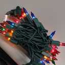 Warm Multi Color Christmas Lights - 20 ft String of 105 Incandescent Mini Bulbs Multifunctional Lighting Modes, for Decorative, Bedroom, Outdoor, Xmas Twinkle Tree Lights with Green Wire Total 21.6 ft