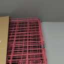 FDW Dog Crate for Medium Dogs 30 Inch Folding Metal WirePet Cage Double Door W/Divider Panel Indoor Outdoor Kennel Leak-Proof Plastic Tray,Pink