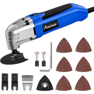 AVID POWER Oscillating Tool, 22000 OPM Electric Oscillating Multi Tool with 3Oscillation Angle, Cutting, Sanding, Grinding, Scraping, 11 Accessories & Universal Interface-Blue