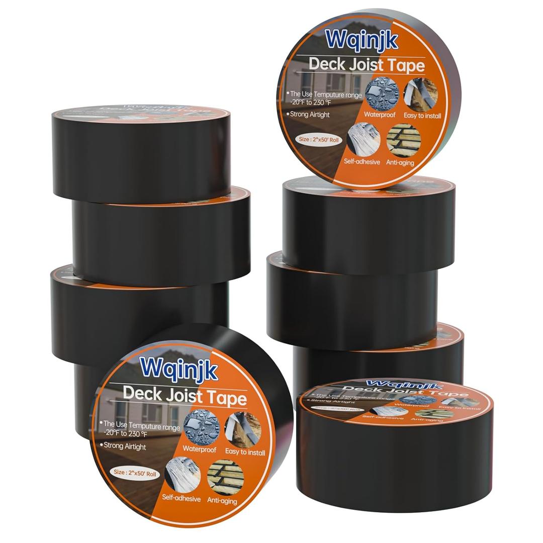 Deck Joist Tape 2" x 50' Butyl Joist Tape for Decking Works for Decks & Beams Weather-Resistant Waterproof (10)