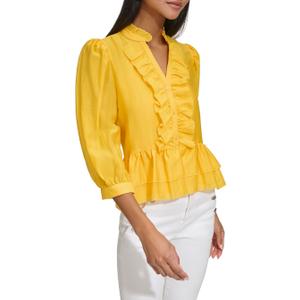 Karl Lagerfeld Paris Women's Ruffle Organza Blouse, L