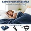 Grounding Throw for Pain Relief and Deeper Sleep,Earth Connect Bedding Sheet with Silver Fiber,Fluffy Throw Blanket Gifts for Women Men, Soft Fleece (Navy Blue, 60 * 80IN)