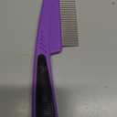 Yumflan Flea Comb with Rubber Handle, Flea and Tick Combs for Dogs & Cats, Fine Tooth Dog Comb for Grooming (Purple)