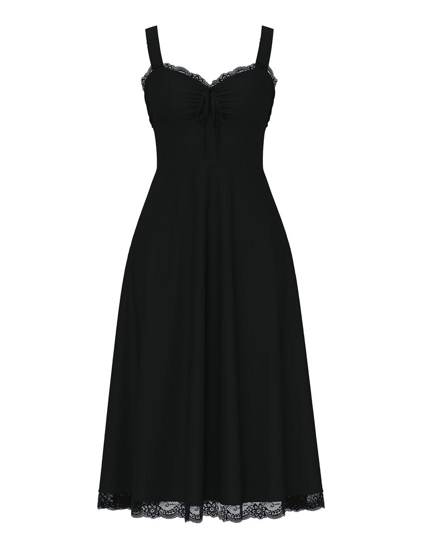 Floral Corset Wedding Guest Dress for Women Black (Black, S)